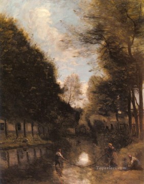 Jean Baptiste Camille Corot Painting - Gisors Riviere Bordée D arbres plein air Romanticismo Jean Baptiste Camille Corot